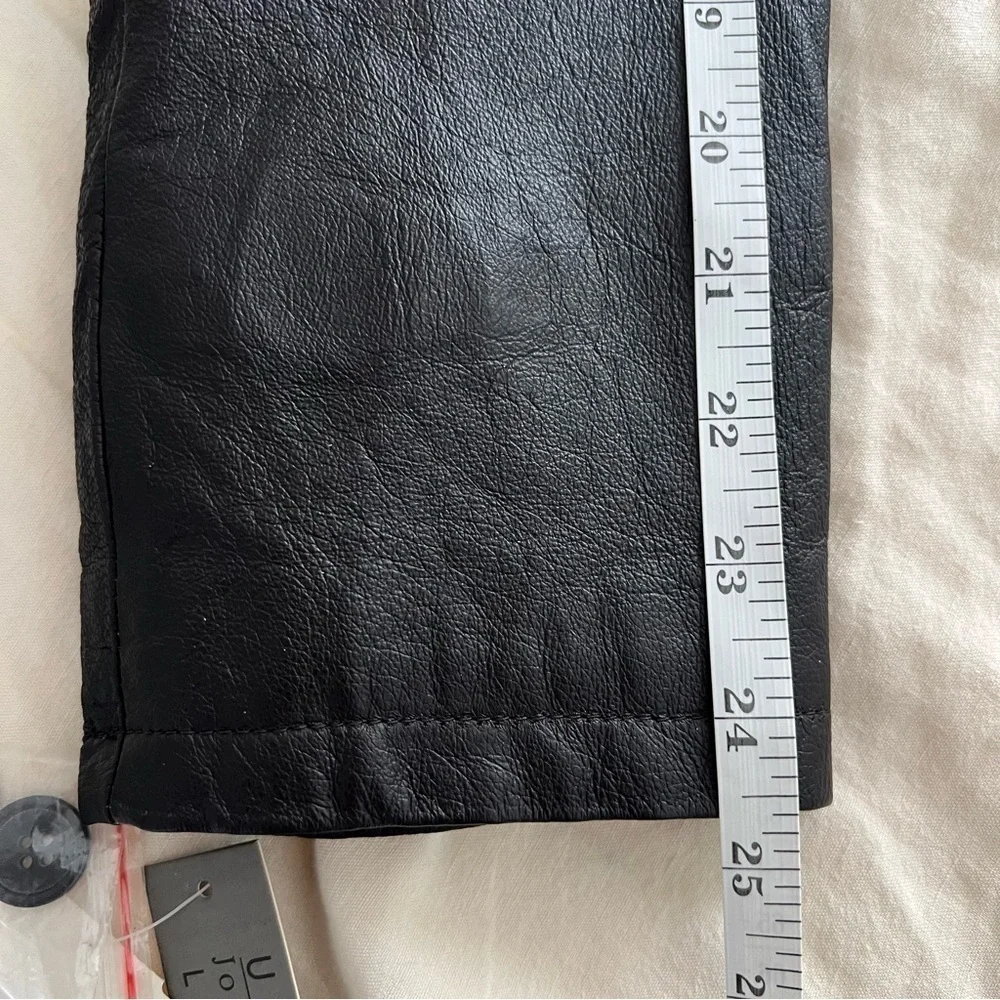 NWT Black Leather Trench Coat